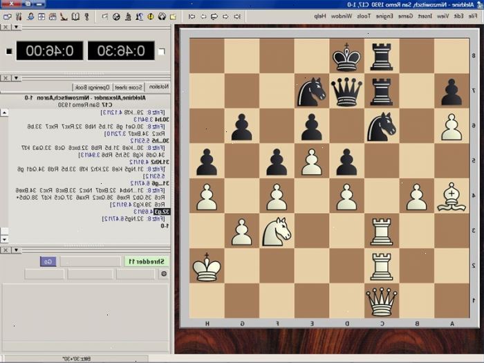 Verdeel de schaakstukken. Stel de ridders op hun plaats.