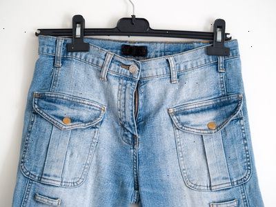 Hoe te re - mode blauwe spijkerbroek in boodschappentassen